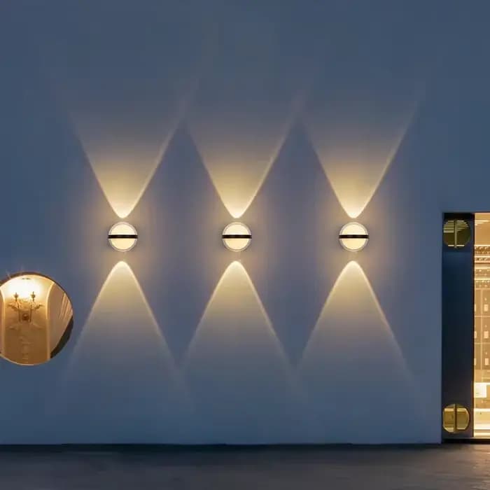 Lampe murale extérieure étanche IP65, circulaire, pour intérieur, balcon, couloir, allée, cour, éclairage extérieur moderne