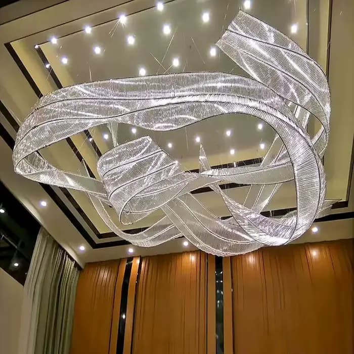Lustre en cristal de verre personnalisé pour hôtel, décoration irrégulière, corrigé par document d'art moderne, lustres créatifs