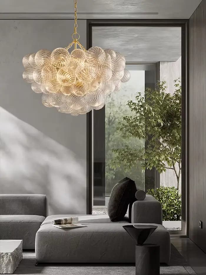 Lustre suspendu à bulles de verre nordique grand foyer boule ronde plafonnier led lampes suspendues art deco pour salon chambre principale occasions spéciales