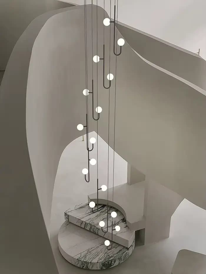 Moderne Tournant Escalier Lustre Design Plafonnier LED Lustre Convient pour L'éclairage De Plafond Suspendus Créatifs Pendentif