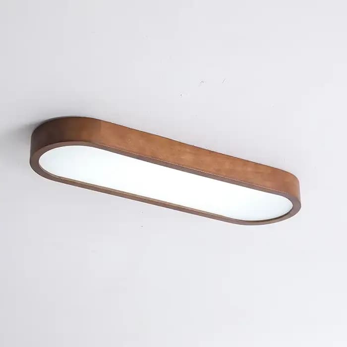 Plafonnier LED moderne en bois grainé, luminaire linéaire pour salon, salle à manger, chambre à coucher
