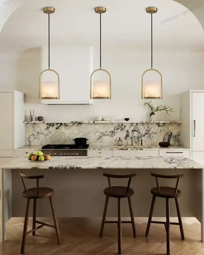 Lampe suspendue de luxe en marbre pour plafonds, en acier inoxydable, en laiton, argent, noir, à intensité variable, Design moderne, nouvelle collection 2025