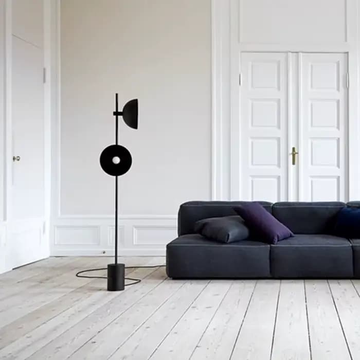 Bilde-Lampadaire Nordique Double Lumière, Lampadaire Noir, Design Simple, Bureau, Maison, Salon, Par conséquent