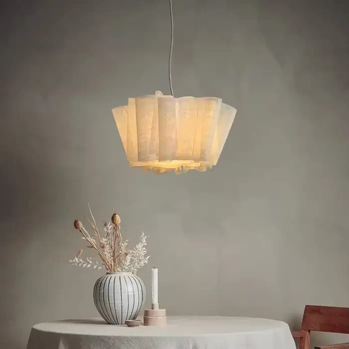 Vintage Art déco vent lustre fait à la main tissu pendentif LED lumières pour salon hôtel Restaurant concepteur suspension lampe