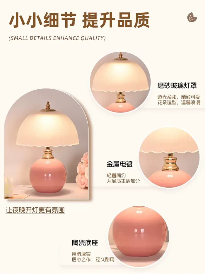 Lampe de bureau moderne en verre et céramique, lampe de chevet pour chambre à coucher, atmosphère de luxe, chambre d'enfant, lampe de Table princesse