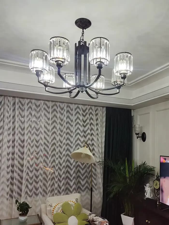 Lustre en cristal LED de style américain, luxe léger, décoration intérieure, chambres principales et d'invités, chambres à coucher, salles à manger, luminaires