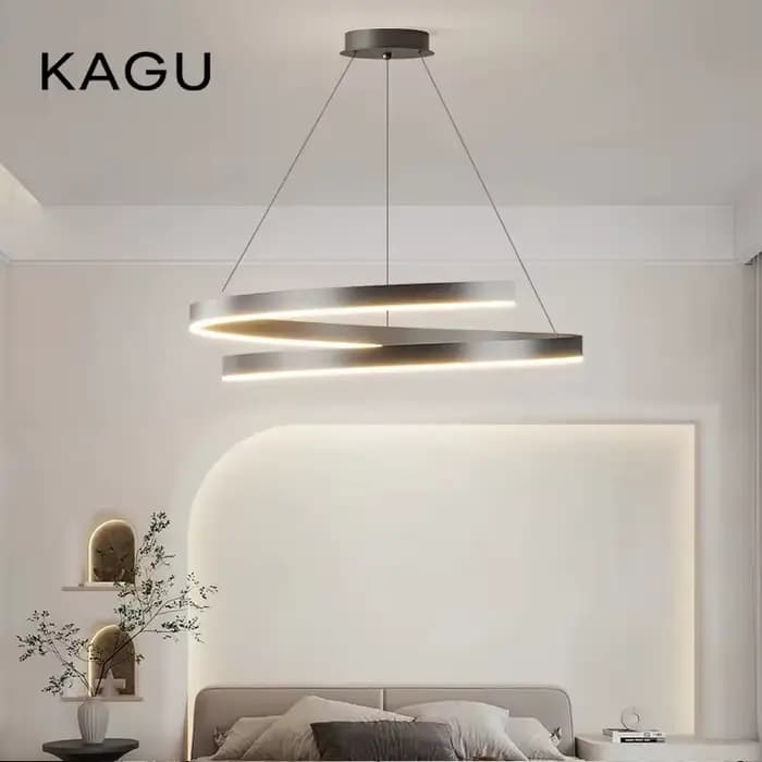 Lustre en spirale noir/blanc pour salon, salle à manger, cuisine, luminaires de plafond ronds, moderne, intérieur, variable, monté en Surface