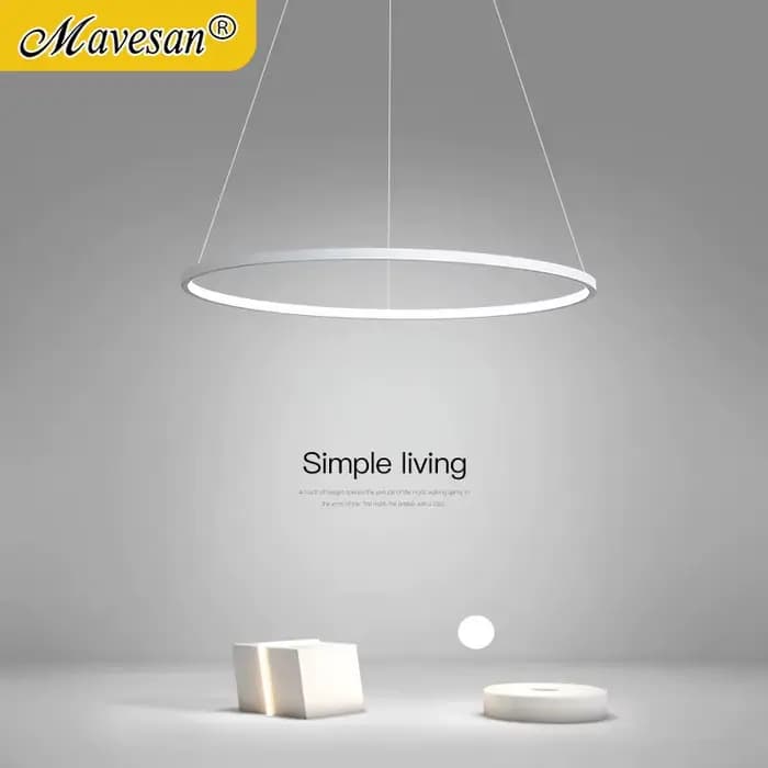 Lampe LED ronde moderne pendentif pour salon Restaurant cuisine noir/blanc LED lustre intérieur maison hôtel décoration lampes