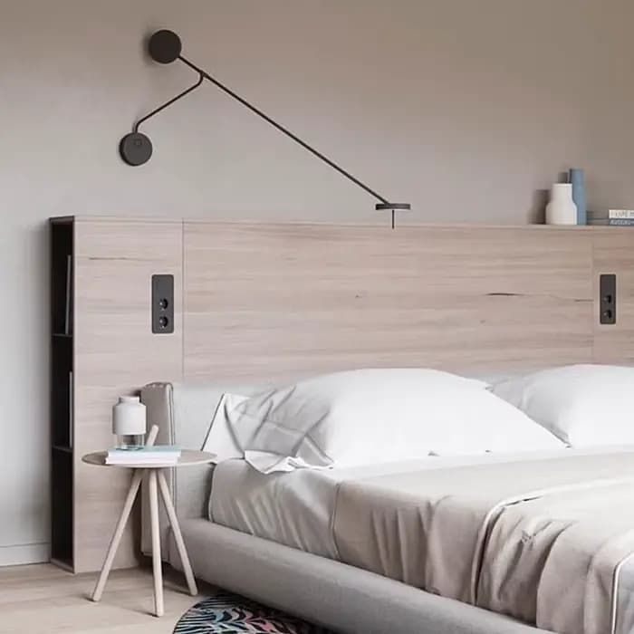 Image moderne applique murale italienne Invisible mur LED lampe de lecture pour lit chambre salon bureau noir bras Long applique murale
