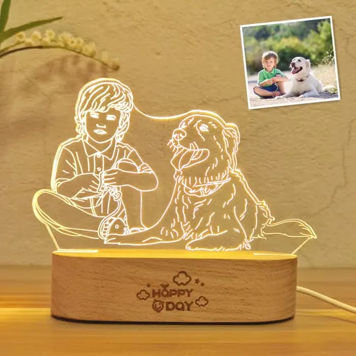 Lampe 3D avec Photo personnalisée, texte personnalisé, veilleuse pour chambre à coucher, anniversaire de mariage, cadeau de fête des mères et des pères