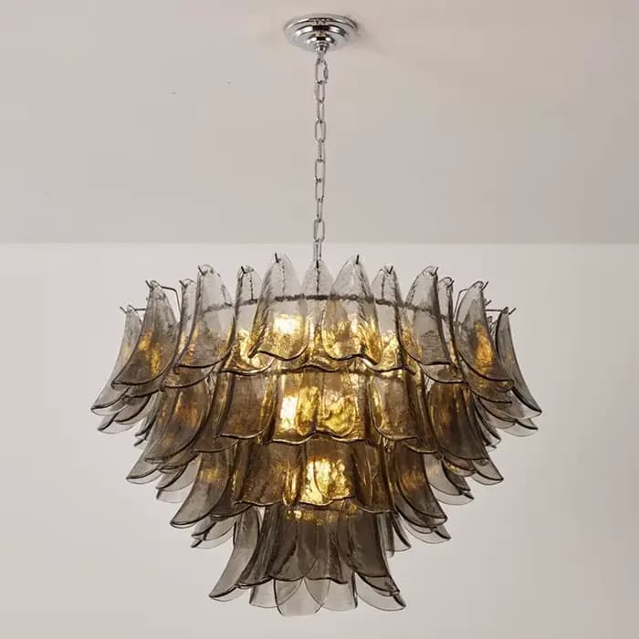 Lustre en verre de Murano fait à la main, gris fumé, Design artistique, lampes suspendues pour chambre à coucher, salon, salle à manger, éclairage décoratif