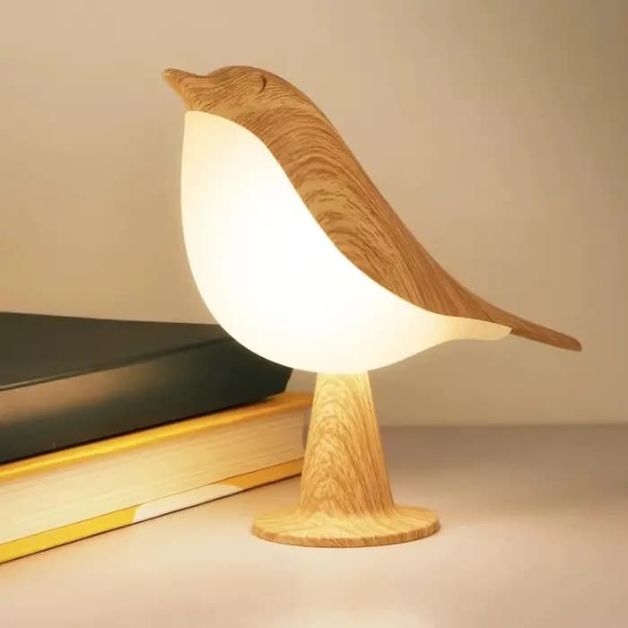 Petite lampe de bureau, lampe d'oiseau lampes de chevet avec 3 températures de couleur et capteur tactile, lampe sans fil veilleuse pour enfants