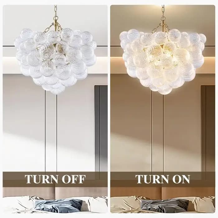 Lustre à bulles de verre scandinave moderne élégant pour salon étude chambre principale hôtel occasions spéciales