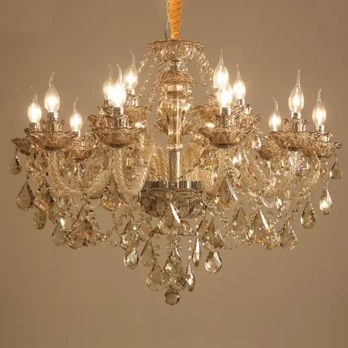 Plafonnier LED en cristal au design luxueux, éclairage d'intérieur, luminaire décoratif de plafond, idéal pour un salon ou une villa