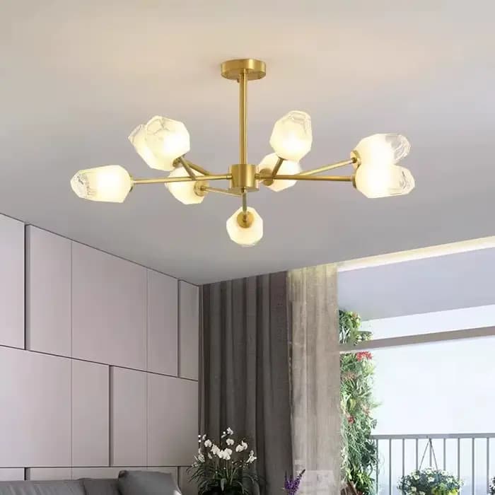 Branche d'arbre lustre verre Design LED fleur lampe pour chambre salle à manger cuisine lampe décoration de la maison salon lumière