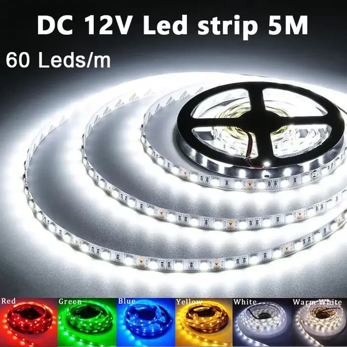 Bande Lumineuse LED Étanche et Flexible pour Décoration de Chambre, Blanc, Chaud, Rouge, Vert, Bleu, RVB, SMD2835, 12V, 5m, 300