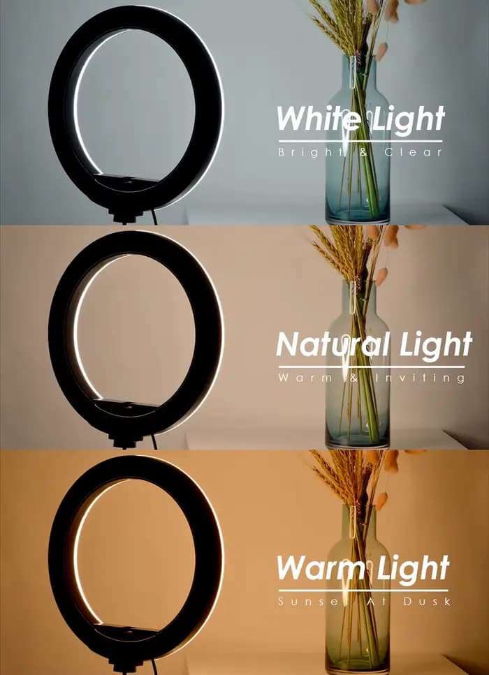 Trépied avec anneau lumineux LED pour téléphone, support d'appareil Photo, lumière de photographie pour Selfie, lampe LED couleur pour Studio Photo pour YouTube en direct