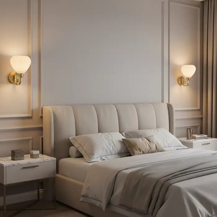 Applique Murale Moderne Style Simple et Doux, Corps Métallique Doré, Décoration de Chambre, Luminaire LED avec Abat-jour en Acrylique, Lustre Mural de Couloir