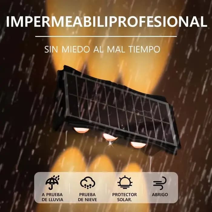 Applique solaire extérieure lumière chaude étanche haut et bas éclairage lumineux balcon cour jardin décoration lumières mur extérieur