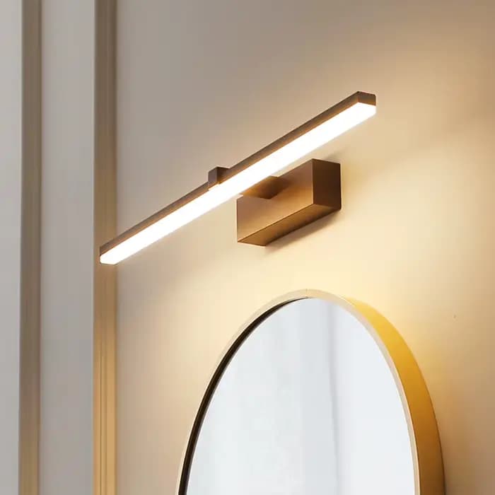 Applique murale LED dorée moderne pour salle de bain, trois couleurs, lumière de miroir en aluminium, applique d'intérieur, luminaire de maquillage