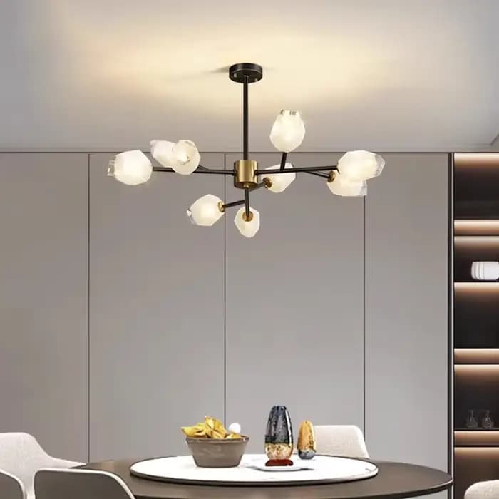 Branche d'arbre lustre verre Design LED fleur lampe pour chambre salle à manger cuisine lampe décoration de la maison salon lumière
