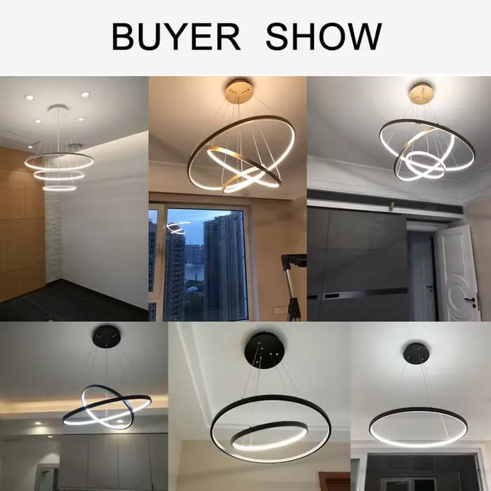 Moderne led salle à manger lustres simple anneau lustre salon chambre lumières maison éclairage intérieur décoratif lampes suspendues