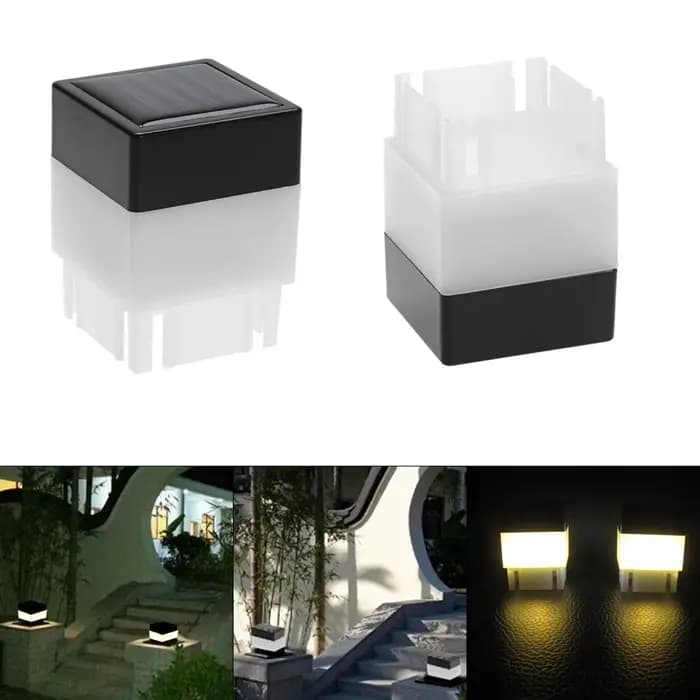 Pilier solaire poteau clôture lampe étanche extérieur jardin LED poteau phare blanc chaud éclairage extérieur lumière du soleil