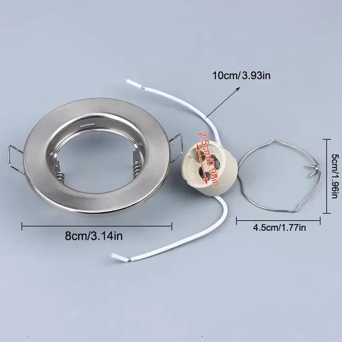 Supports de rétroéclairage ronds ; Adaptable pour ampoule LED MR16 GU10. Conception de projecteur encastré.