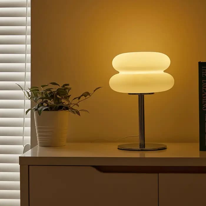 Lampe de table LED en forme de champignon avec prise USB pour chambre à coucher, salon et salle à manger, éclairage d'ambiance (non en verre)