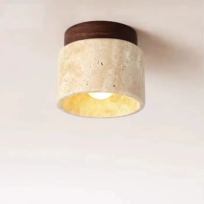 Pierre de travertin LED plafonnier allée couloir luminaire pour salon salle à manger chambre décor lustre plafonnier