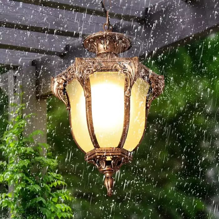 Lampe Suspendue Rétro d'Extérieur en Europe, Luminaire Décoratif, Idéal pour un Jardin, un délégations, un Hôtel ou un Restaurant