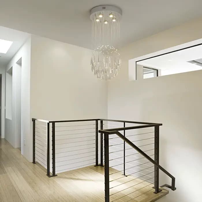 Plafonnier LED suspendu en cristal au design moderne, éclairage d'intérieur, luminaire décoratif de plafond, idéal pour un salon ou une salle à manger