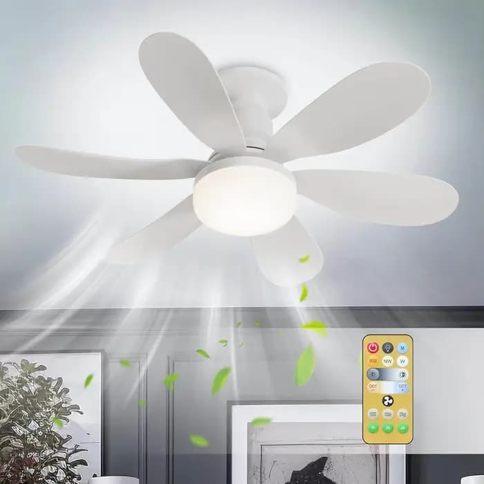 Ventilateur de plafond LED 40W E27 avec télécommande pour variation de luminosité, adapté au salon, au bureau, à un usage domestique, 85-265V
