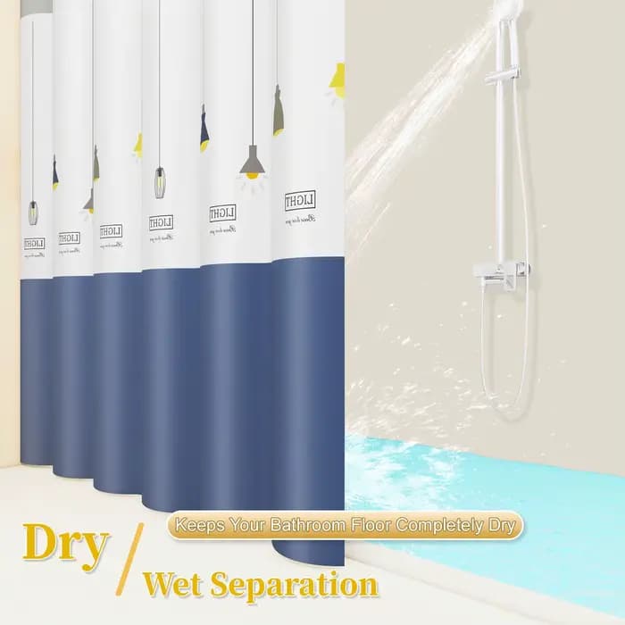 Rideau de douche pour enfants, lustre mignon, dessin animé drôle, imperméable, décor de salle de bain PEVA, 1 pièce