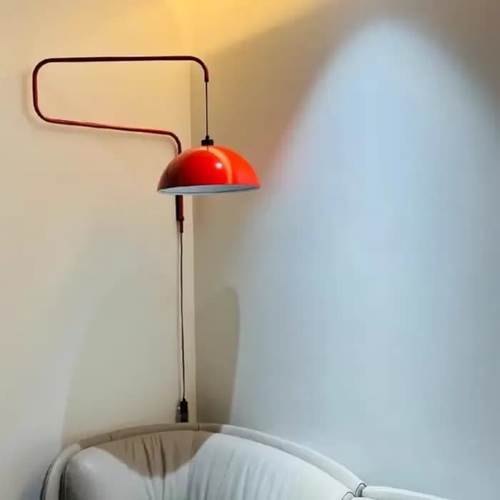 Bras long rouge bras oscillant lustre moderne industriel réglable LED E27 applique murale montée salon salle à manger chambre cuisine Bar