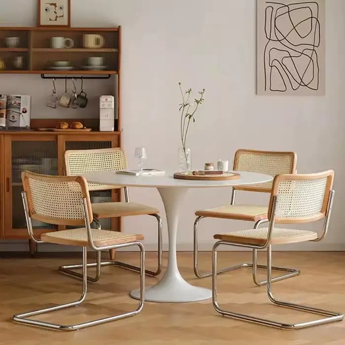 Chaise de salle à manger en rotin tissé moderne, chaises de Restaurant d'extérieur, chaise empilable en rotin