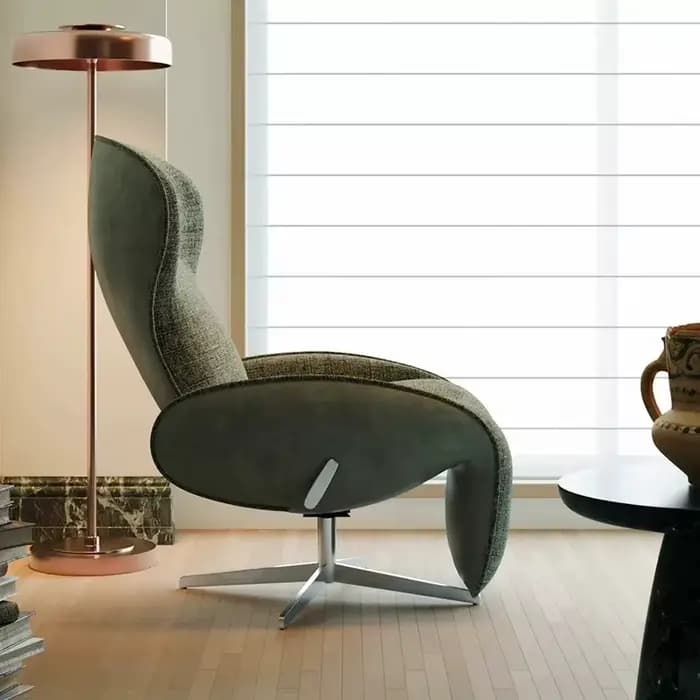 Fauteuils pivotants pour adultes, fauteuils de lecture relaxants, grands fauteuils de salon, chaises de sol françaises, meubles de style Mid-Century