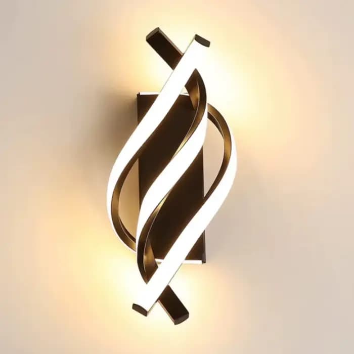 Lampe murale LED en forme de spirale incurvée, luminaire décoratif d'intérieur, idéal pour une chambre à coucher, un chevet, un couloir, des escaliers ou un couloir
