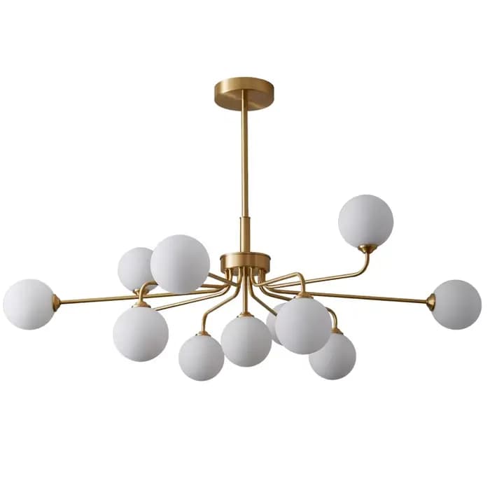 Lustre en boule de verre pour salle à manger et cuisine, lampe moléculaire, éclairage doré de ferme, art déco de luxe postmoderne
