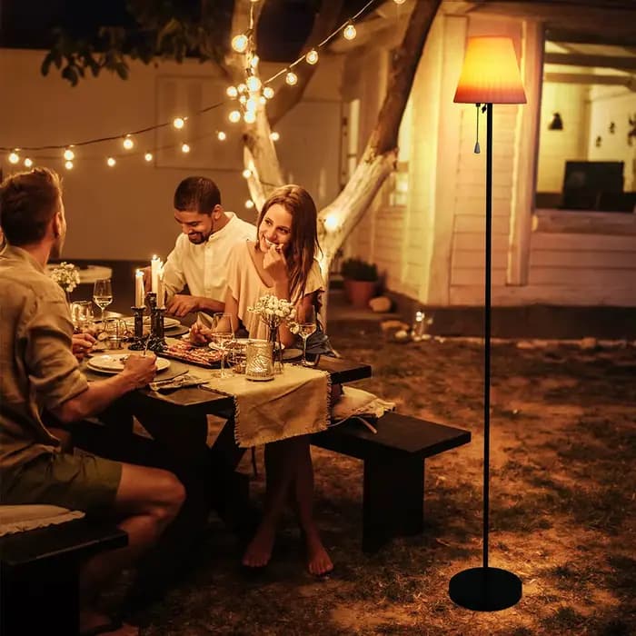 Lampadaire extérieur solaire sans fil avec capteur de lumière, chargeur 62USB, étanche, aste