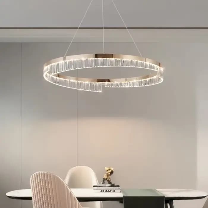 Lustre Led de luxe en aluminium, lampe suspendue pour salon, chambre à coucher, salle à manger, or pâle, lampes italiennes Art d
