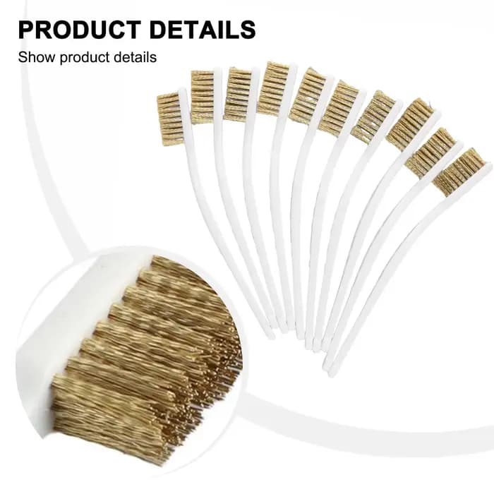 Brosse métallique en laiton 10 pièces efficace pour le nettoyage des métaux industriels, outil pratique d'élimination de la rouille pour la Construction et l'installation d'huile