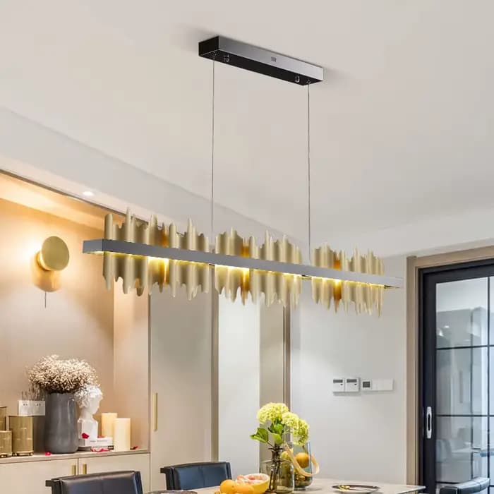 Plafonnier LED suspendu au Design moderne Iceberg, disponible en noir et en or, idéal pour une salle à manger ou une cuisine, nouveau modèle
