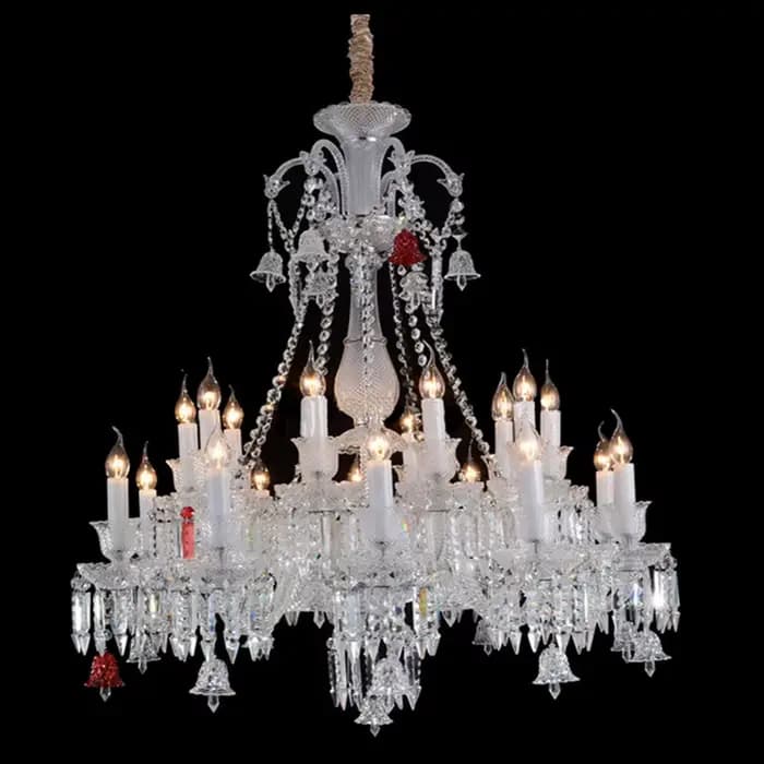 Lustre de salon, grand lustre de plafond en cristal de luxe pour hôtel et mariage, luminaire suspendu en cristal LED pour hôtel, villa, palais