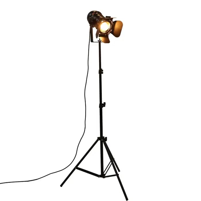Lampadaire industriel créatif rétro sur trépied noir pour studio, éclairage de pièce, support d'éclairage, éclairage de plafond