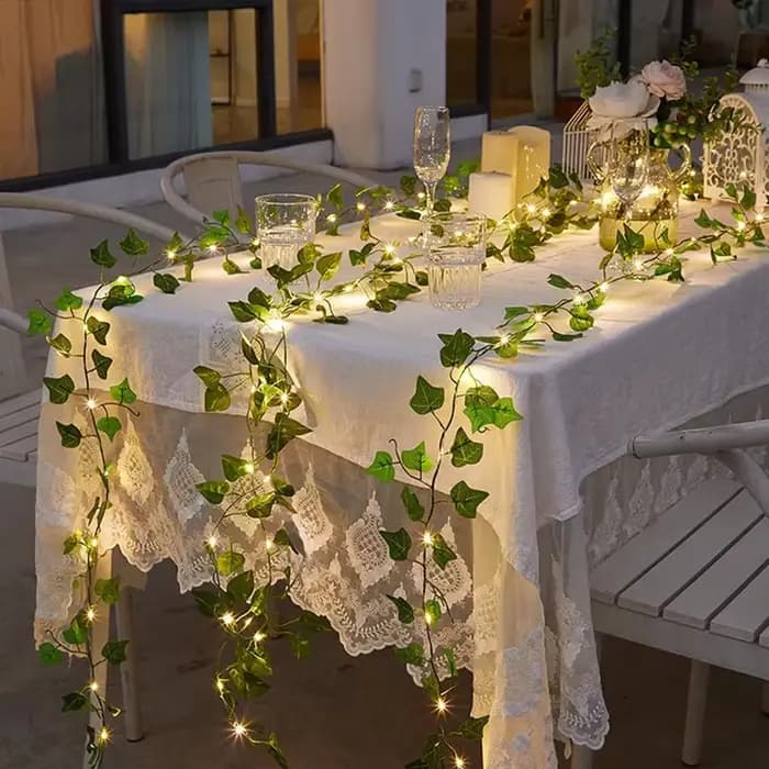 Guirxiété lumineuse verte pour sapin de Noël, fleur, cuir chevelu, vigne artificielle, lumières dégradées, batterie 62, guirxiété lumineuse pour désherbage, décoration d'intérieur