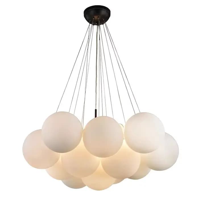 Lustre en verre à bulles, suspension à boule blanche, lampe pour salon, chambre à coucher, décoration d'intérieur