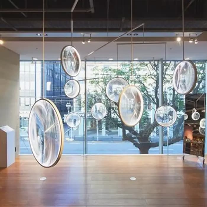 Yuji Okitsu lustre LED rond clair verre lumière réplique lampe design hôtel salon lampe design salle à manger meubles li