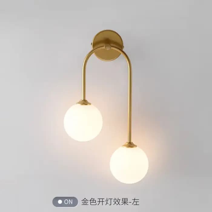 Applique Murale Nordique à Double Boule de Verre, Luminaire Décoratif d'Nik, Idéal pour une Chambre à Coucher Moderne, un Salon, une Salle à Manger, un Couloir ou des Escaliers