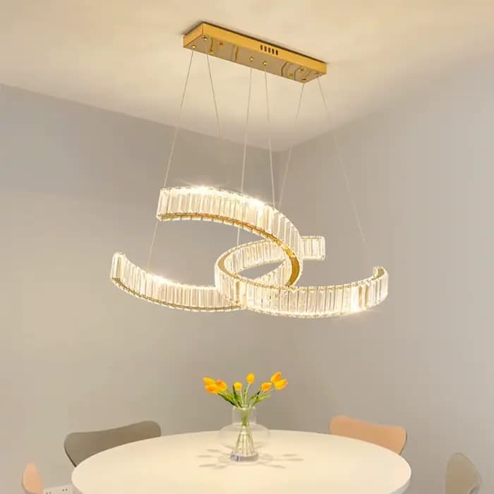 Lustre en cristal de luxe Lustre Design moderne Led plafonnier salon chambre décorations suspension luminaire